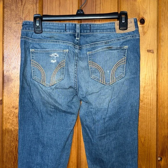 Hollister Blue Distressed Boot Cut Jeans w27 L33 - Picture 8 of 8